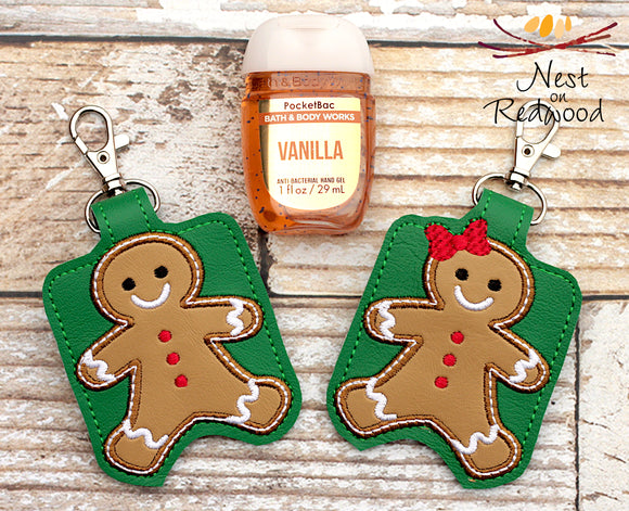 Gingerbread Boy and Girl Hand Sanitizer Holder