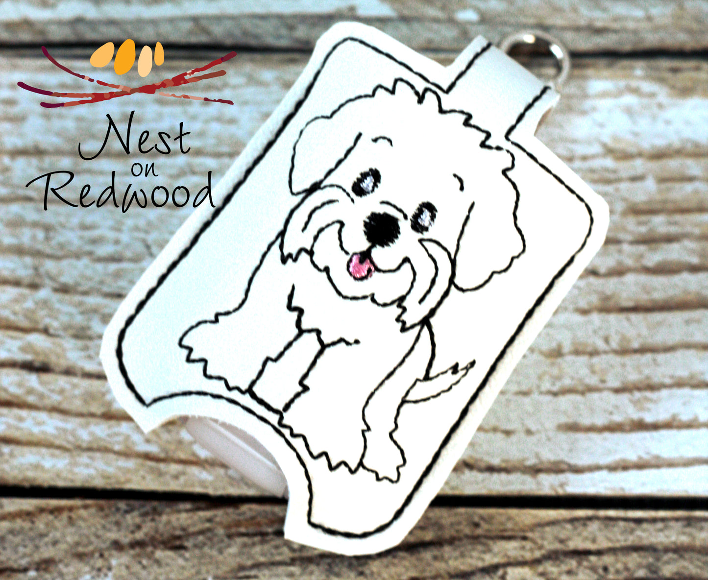 Maltese Hand Sanitizer Holder, Dog Sanitizer Holder