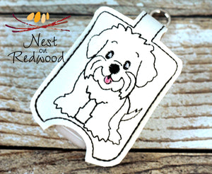 Maltese Hand Sanitizer Holder, Dog Sanitizer Holder
