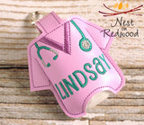 Personalized Scrub top Hand Sanitizer Holder