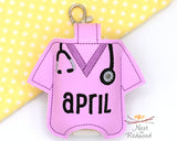 Personalized Scrub top Hand Sanitizer Holder