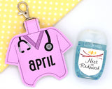 Personalized Scrub top Hand Sanitizer Holder
