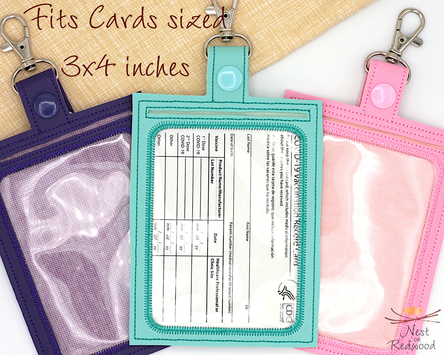 Vertical Vaccine Card Holder 3x4 inch