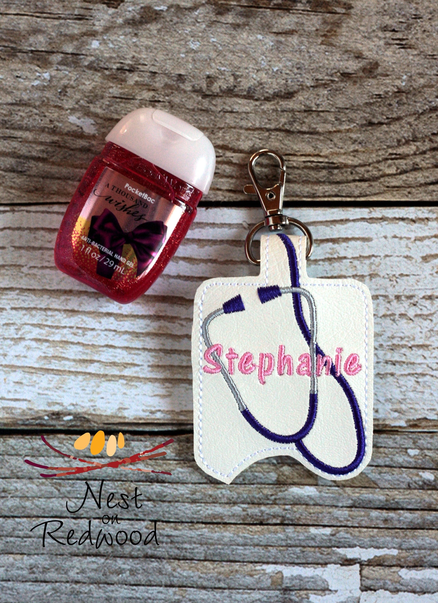Personalized Stethoscope Hand Sanitizer Holder