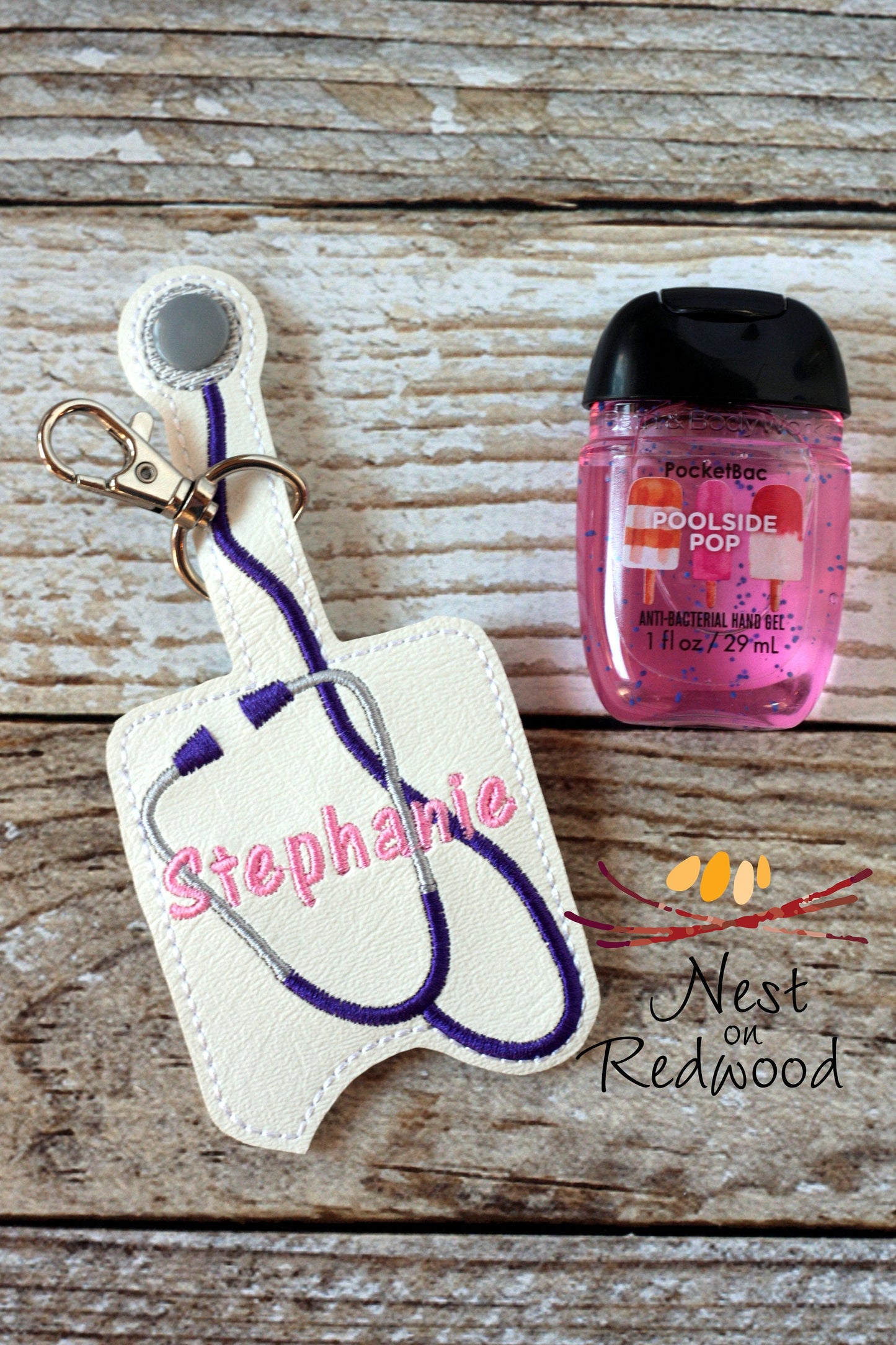 Personalized Stethoscope Hand Sanitizer Holder
