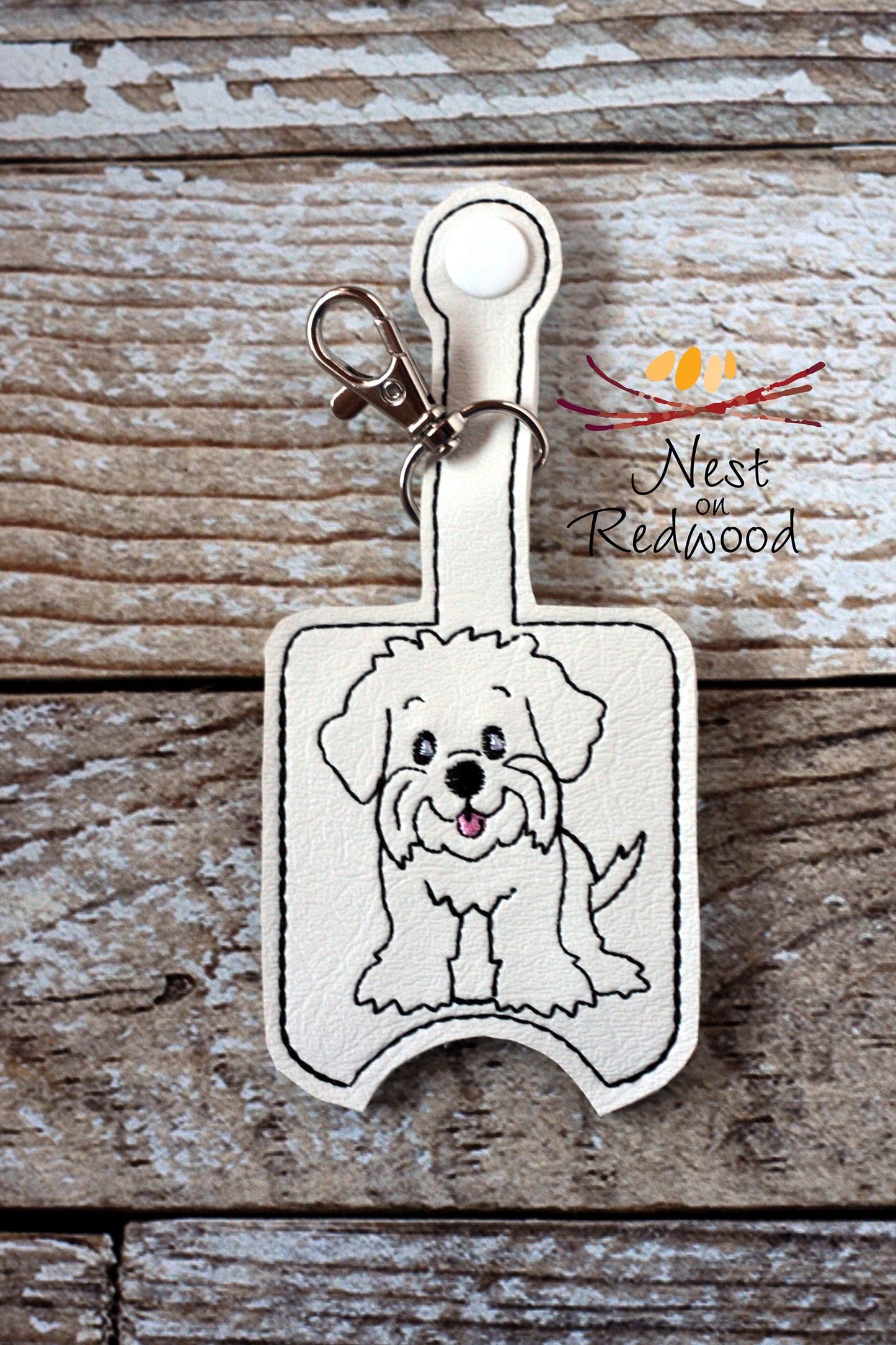 Maltese Hand Sanitizer Holder, Dog Sanitizer Holder