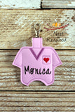 Personalized Scrub top Hand Sanitizer Holder No Stethoscope
