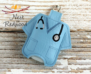 Scrub top Hand Sanitizer Holder with Stethoscope No Hearts
