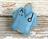 Scrub top Hand Sanitizer Holder with Stethoscope No Hearts