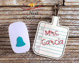 Personalized Note Paper Classroom Doorbell Holder